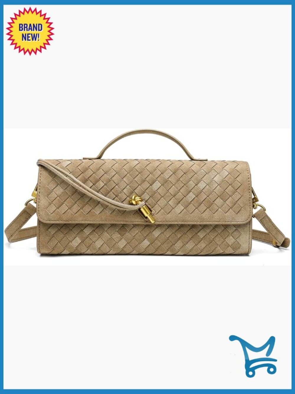 Suede Woven Evening Clutch Crossbody Satchel Purse Women's Handbag